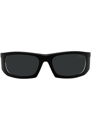 Prada Eyewear Black Linea Rossa Cutout Sunglasses