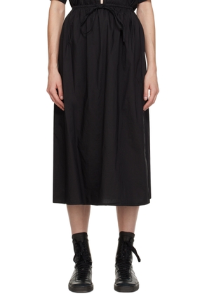 Deiji Studios Black 'The Mid Cotton' Midi Skirt