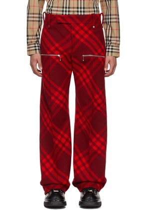 Burberry Red Check Trousers