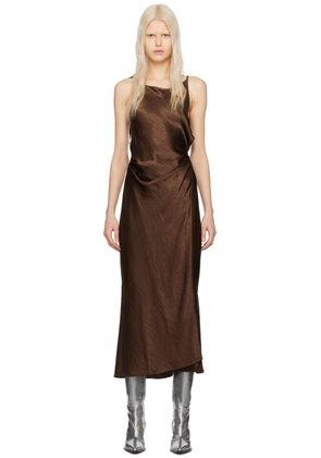 Acne Studios Brown Bias-Cut Maxi Dress