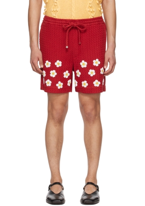 HARAGO Red Drawstring Shorts
