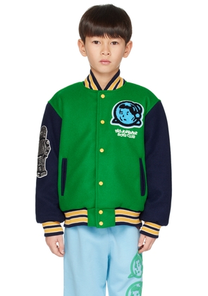 Billionaire Boys Club Kids Green Astro Varsity Jacket