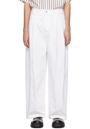 Bottega Veneta White Pleated Jeans