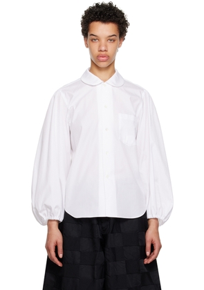 Black Comme des Garçons White Puff Sleeve Shirt