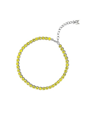 AMINA MUADDI Tennis Anklet in Citrine - Yellow. Size all.