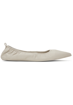 St. Agni White Pointed Toe Ballerina Flats