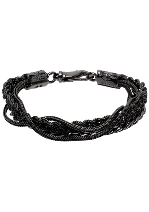 Emanuele Bicocchi Black 'Chain And Braided' Bracelet