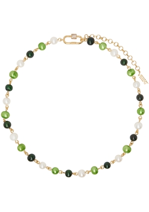 VEERT Green & Gold 'The Single Multi Green Freshwater Pearl' Necklace