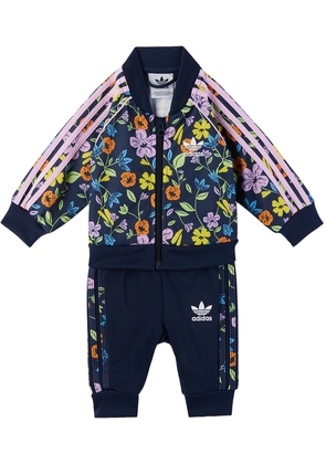 adidas Kids Baby Navy Floral SST Tracksuit
