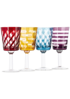 POLSPOTTEN Multicolor Tubular Wine Glass Set