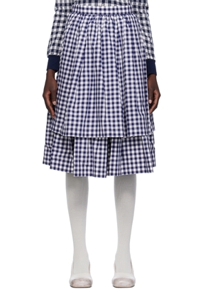 Comme des Garçons Girl Navy Layered Midi Skirt