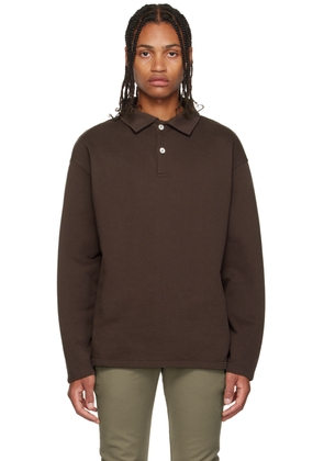 ANOTHER ASPECT Brown Rib Polo