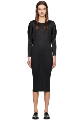 PLEATS PLEASE ISSEY MIYAKE Black Monthly Colors February Maxi Dress