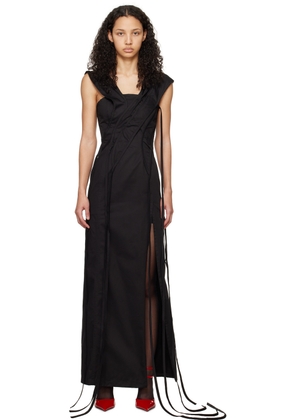 Jade Cropper Black Asymmetric Maxi Dress