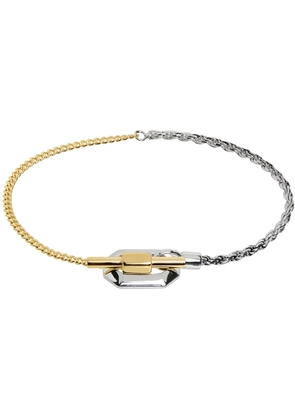 Bottega Veneta Gold & Silver Facet Chain Bracelet