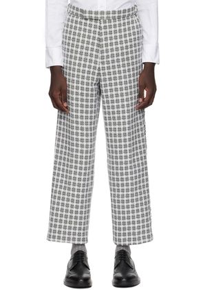 Thom Browne Gray & White Check Trousers