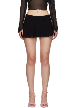 GUIZIO Black Slit Miniskirt