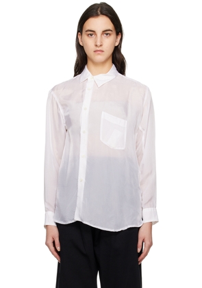 Black Comme des Garçons White Asymmetric Shirt