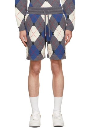 Burberry Grey Monogram Argyle Shorts