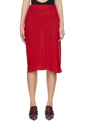 Beaufille Red Vela Midi Skirt