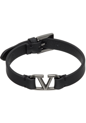 Valentino Garavani Black VLogo Signature Calfskin Bracelet