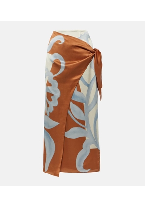 SIR Sorrento printed silk wrap skirt