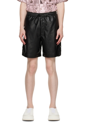 Nanushka Black Doxxi Vegan Leather Shorts