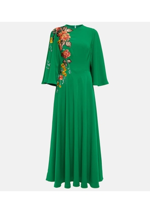 Costarellos Zinnia embroidered cape maxi dress