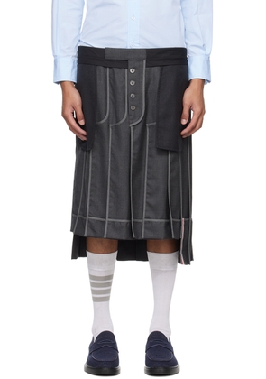 Thom Browne Gray Deconstructed Skirt