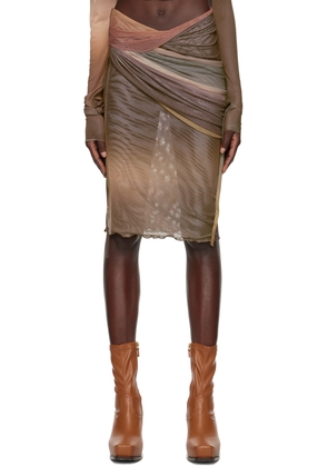 Jade Cropper Brown Draped Midi Skirt