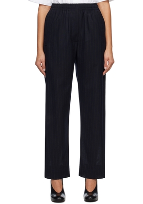 Margaret Howell Navy Pinstriped Trousers