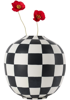 L'OBJET White & Black Large Damier Vase