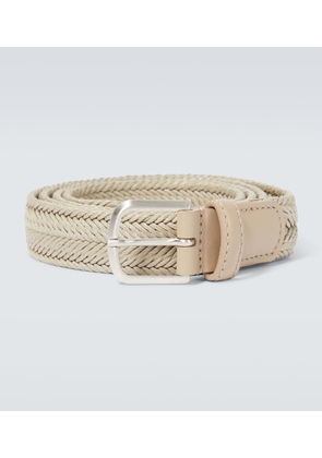 Giorgio Armani Leather-trimmed cotton belt