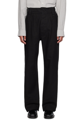 MHL by Margaret Howell Black Side Cinch Trousers