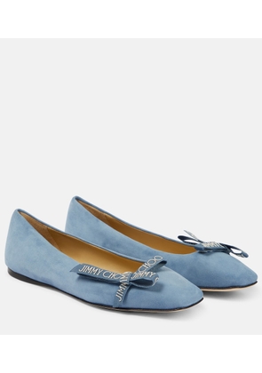 Jimmy Choo Veda bow-detail suede ballet flats