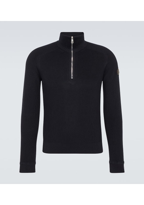 Moncler Cotton and cashmere half-zip sweater