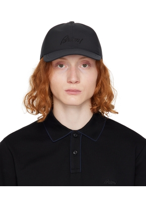 Brioni Navy Embroidered Cap