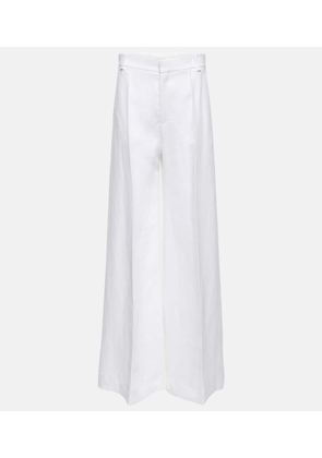 Chloé High-rise linen and cotton wide pants