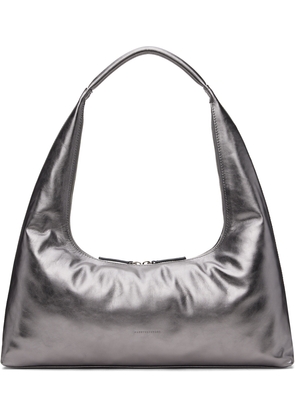 Marge Sherwood Gray Leather Shoulder Bag