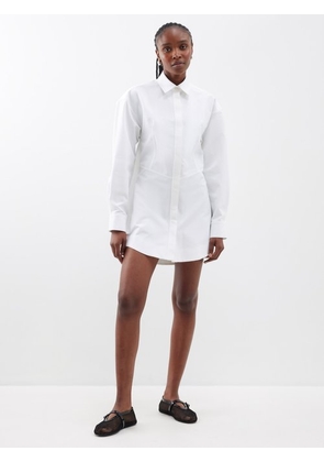 Alaïa - Archetypes Cotton-poplin Mini Shirt Dress - Womens - White - 38 FR