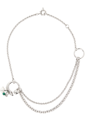 Acne Studios Silver Multi-Chain Charm Necklace