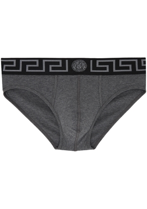 Versace Underwear Gray Greca Briefs