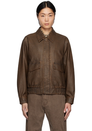 Uniform Bridge Brown A-2 Faux-Leather Jacket
