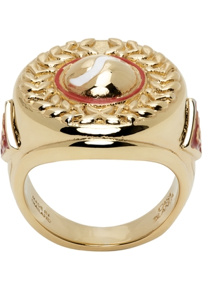 Casablanca Gold Sport Medallion Ring