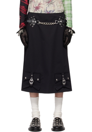 Chopova Lowena Black Invert Suit Midi Skirt