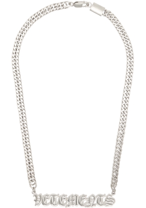 VETEMENTS Silver Gothic Logo Necklace