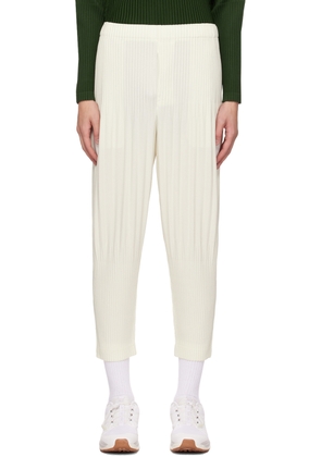 HOMME PLISSÉ ISSEY MIYAKE Off-White Color Pleats Trousers