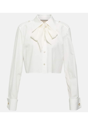 Gucci Tie-front cotton poplin blouse