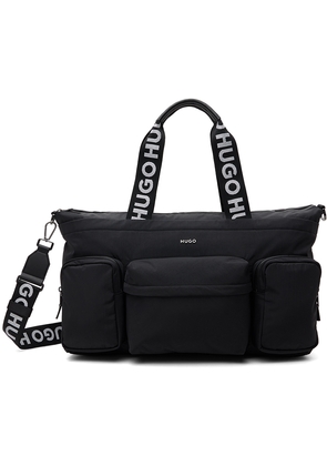 Hugo Black Logo Trim Holdall Duffle Bag