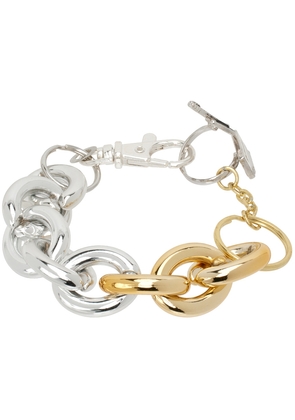Bless Silver & Gold Cable Chain Bracelet